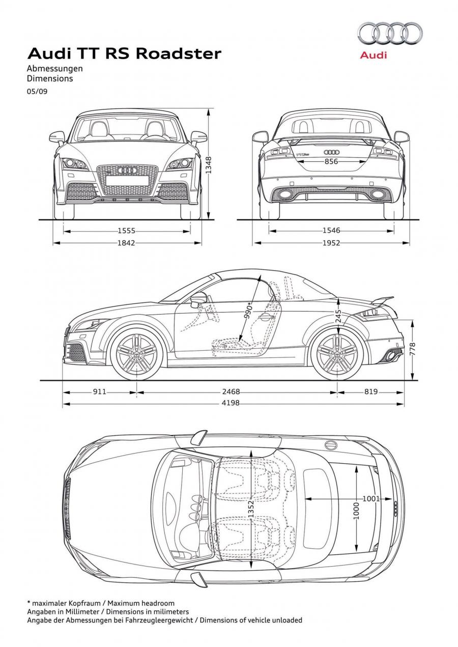 Схема Audi TT RS Roadster (8J) 2009 года  (WW) (фото 22 из 47)